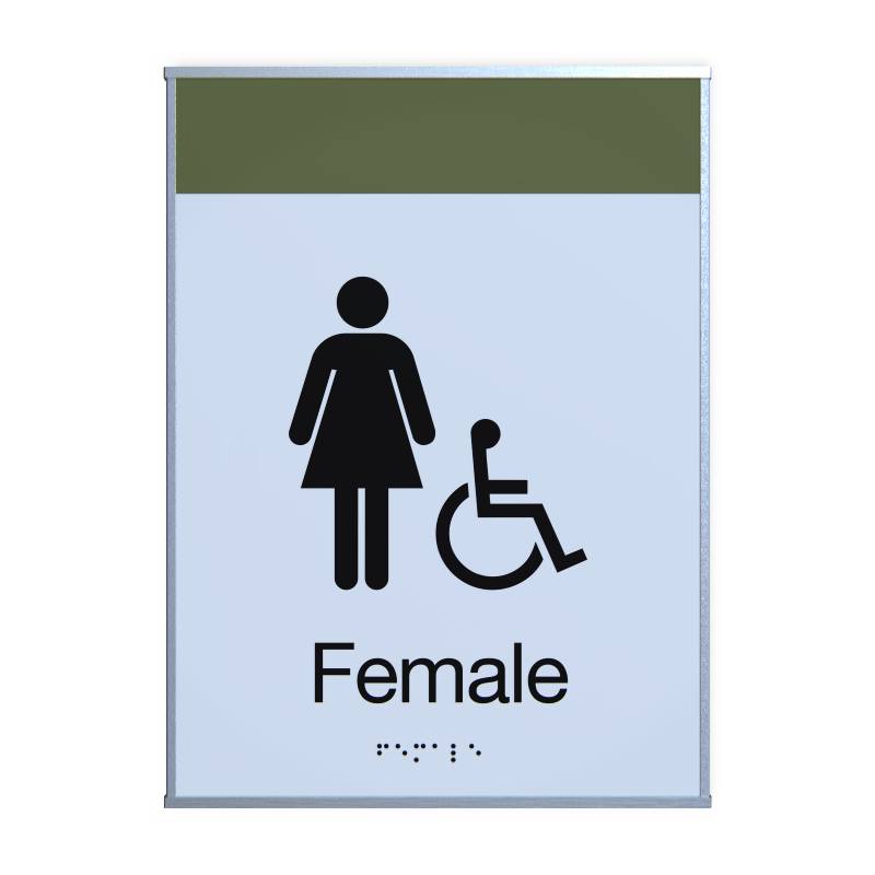 Portrait Cleo frame with tactile room identification and Braille