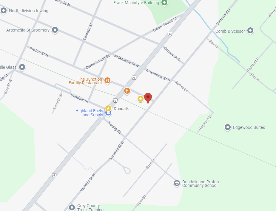 Map to Extensia — 41 Proton Street South, Dundalk, Ontario