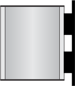 E100 x 6"h d/s sign frames on a wall bracket