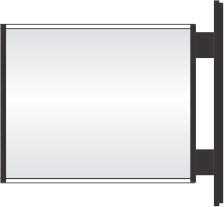 pc100 x 4.75"w d/s sign frame on a wall bracket