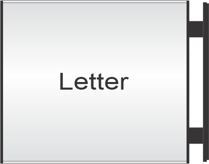 pc Letter x 11"w d/s sign frame on a wall bracket