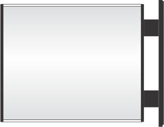 pc150 x 6.3"w d/s sign frame on a wall bracket