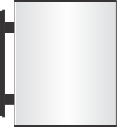 pc200 x 10"h d/s sign frame on a wall bracket