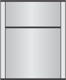 E100 x 6.125"h sign frame with a 2" header